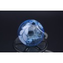 Perle bleu transparent verre de murano soufflée