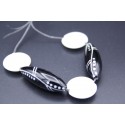 Set de perles noir et blanc en verre de Murano