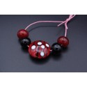 Perle de verre de Murano rouge et noir