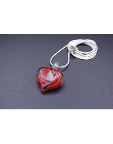 achetez pendentif coeur en verre de murano