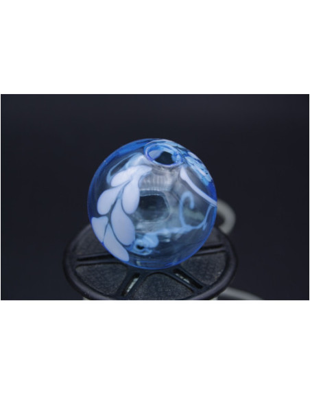 achetez perle bleu transparent verre de murano soufflée